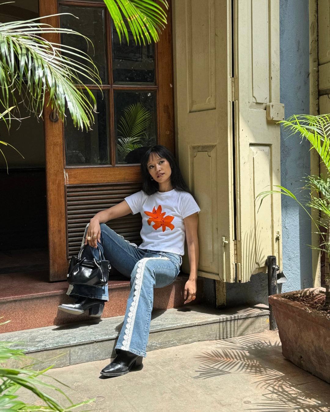 Orange Lilly Baby Tee